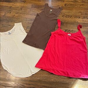 Three Old Navy size small tank tops, could fit a size medium